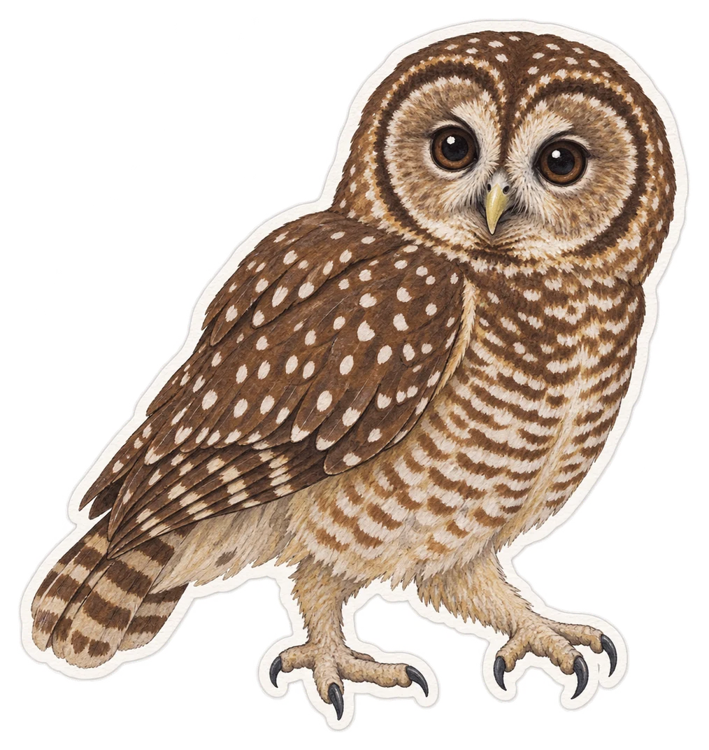La chouette mouchetée (Strix virgata)