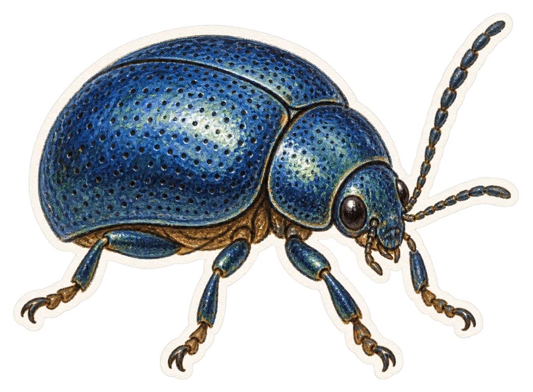La chrysomèle bleue (Chrysolina coerulans)