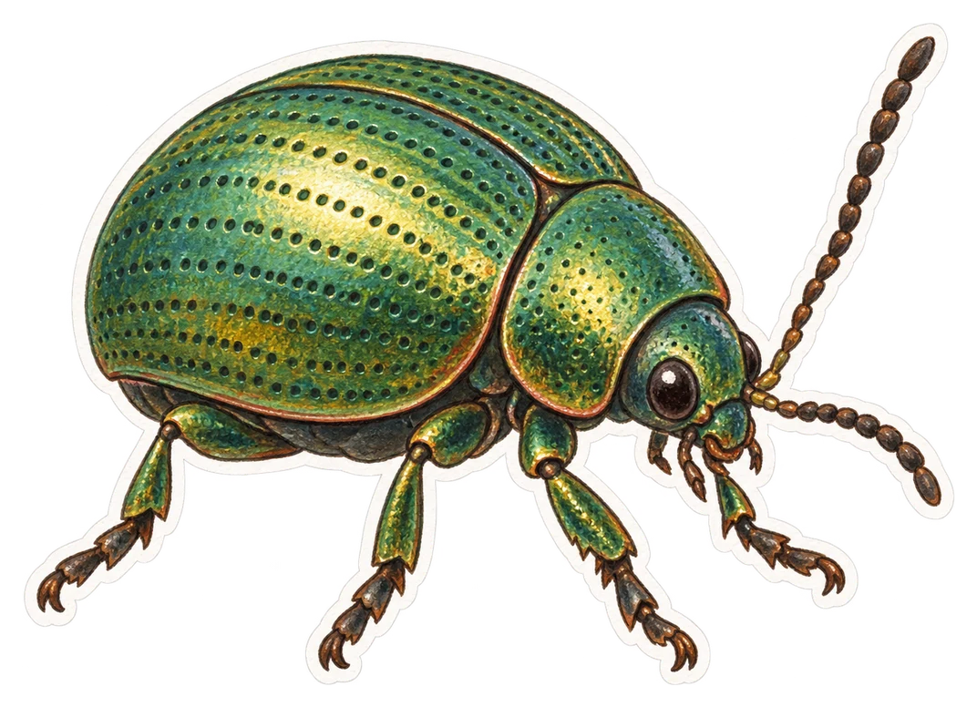 La chrysomèle de la menthe (Chrysolina herbacea)