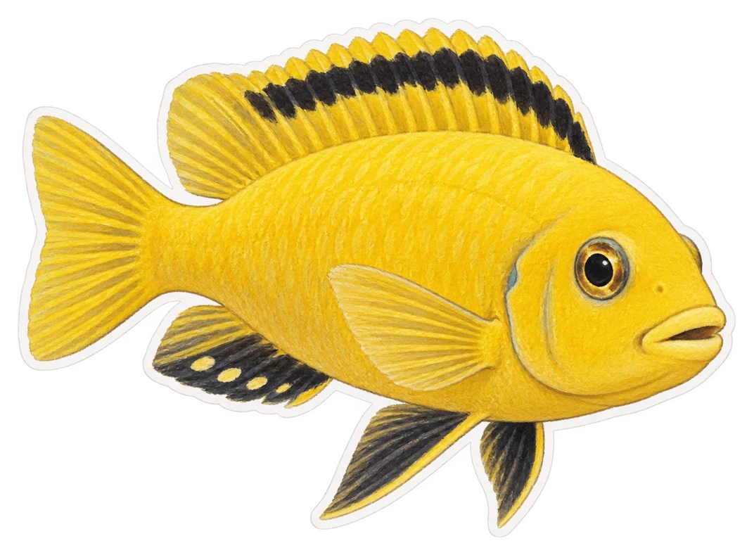 Le cichlidé jaune du Malawi (Labidochromis caeruleus)
