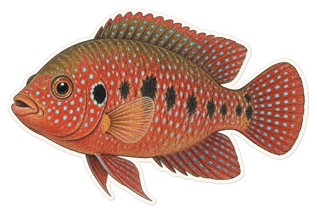 Le cichlidé-joyau rouge (Hemichromis lifalili)