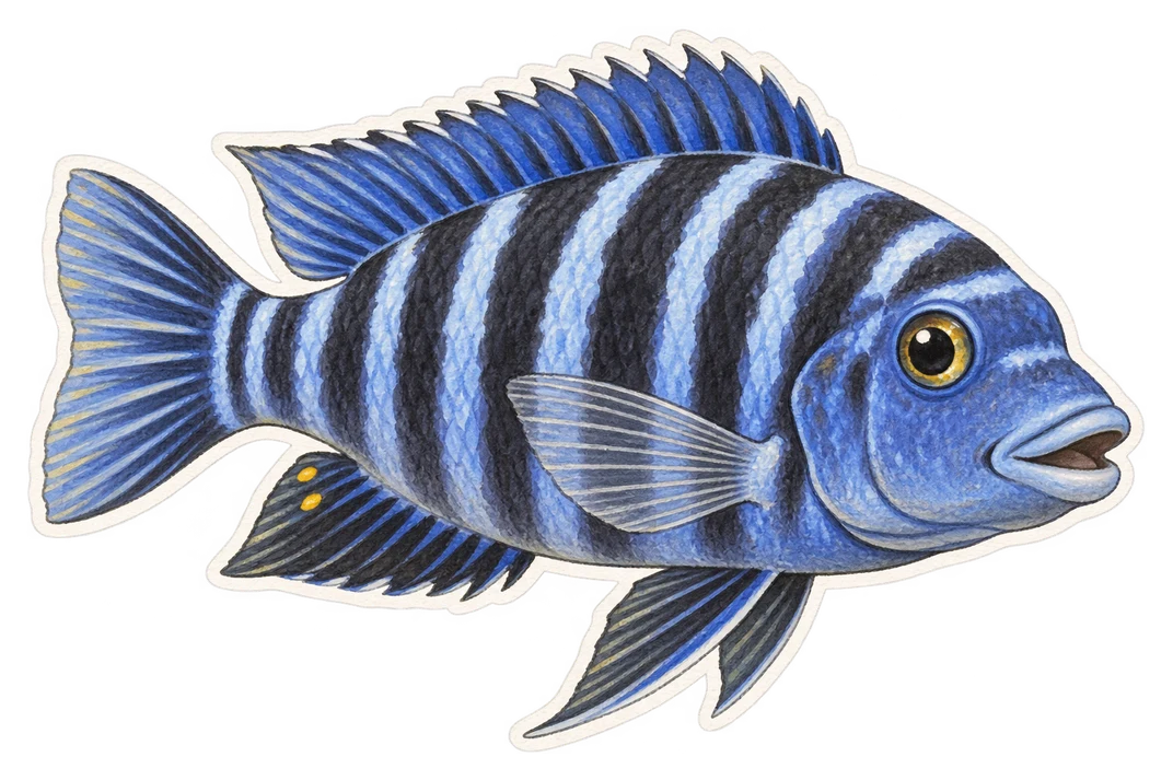 Le cichlidé zébré du Malawi (Maylandia zebra)