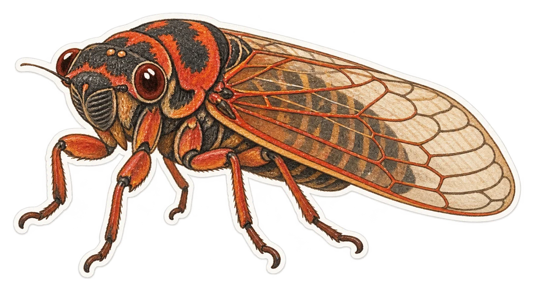 La cigale rouge (Tibicina haematodes)