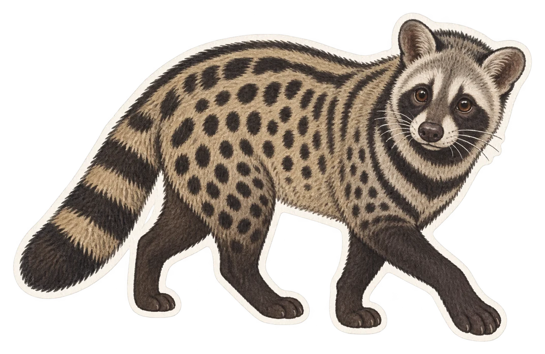 La civette africaine (Civettictis civetta)