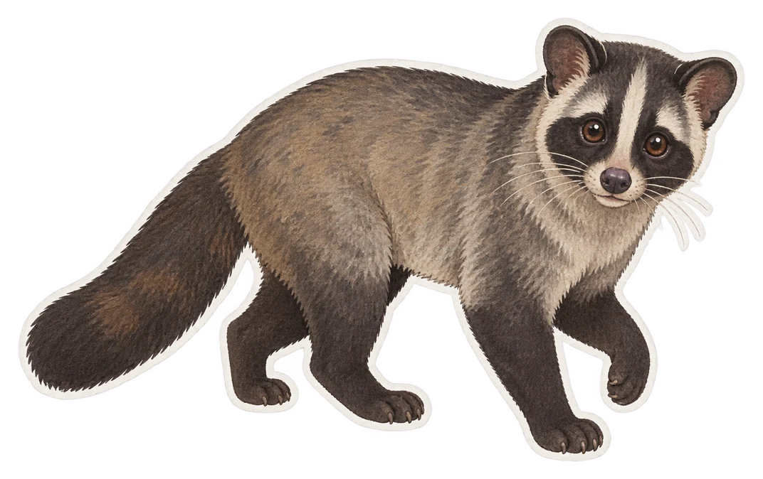 La civette palmiste masquée (Paguma larvata)