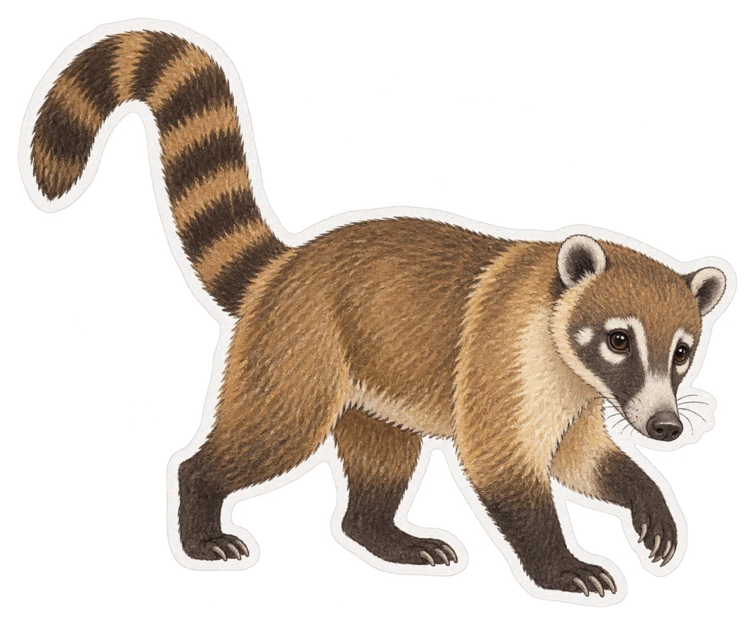 Le coati à nez blanc (Nasua narica)