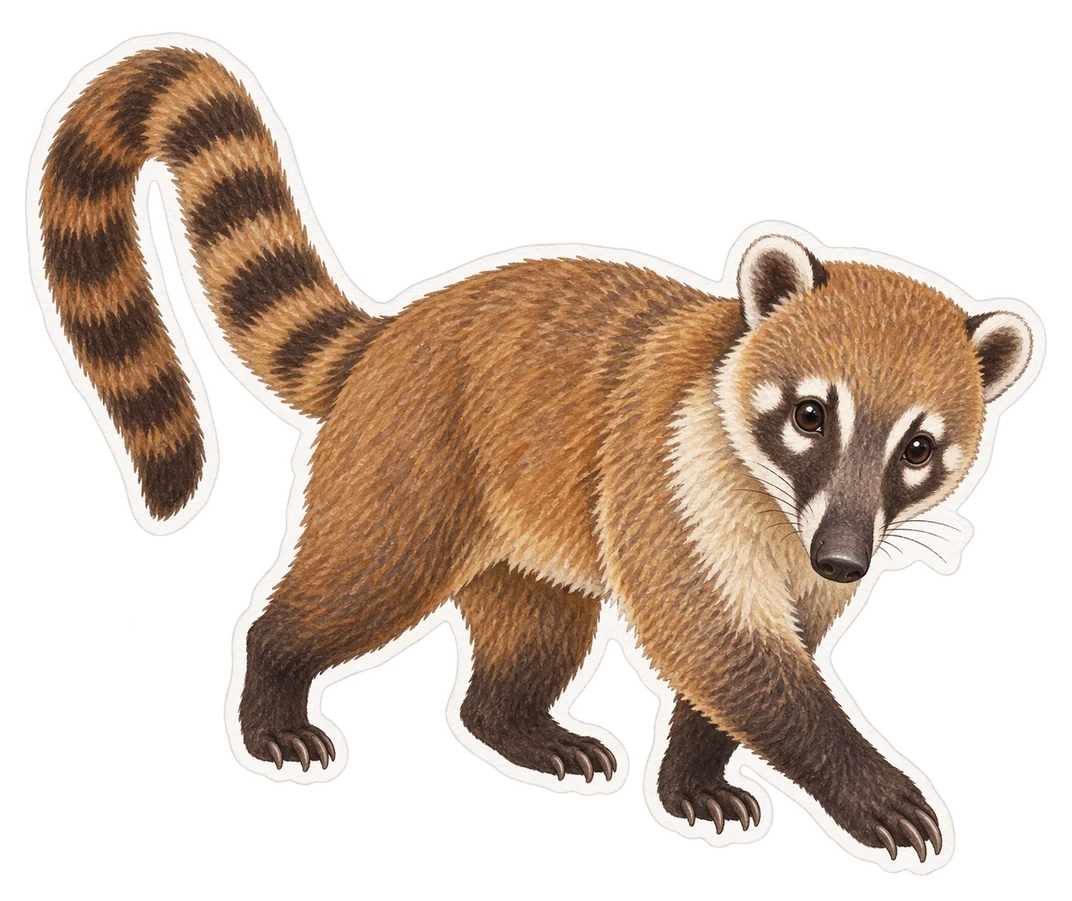 Le coati roux (Nasua nasua)