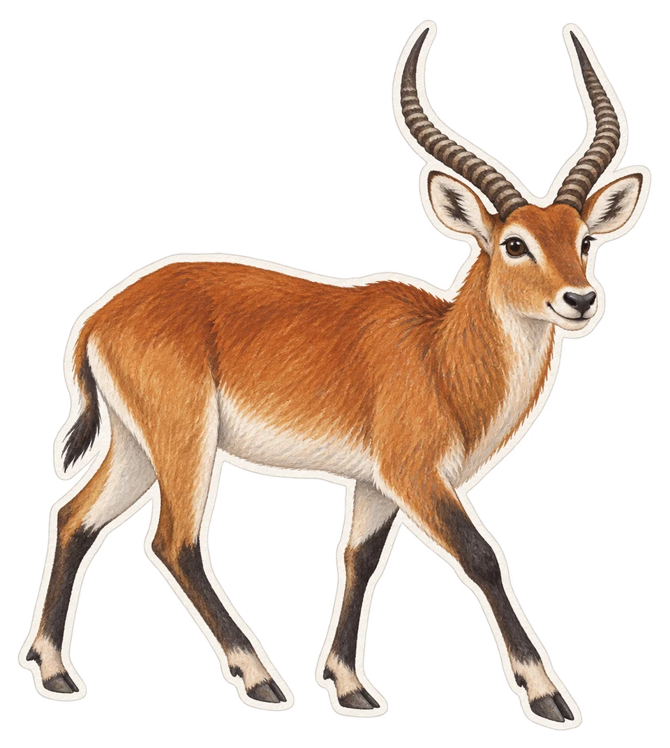 Le cobe de Lechwe (Kobus leche)
