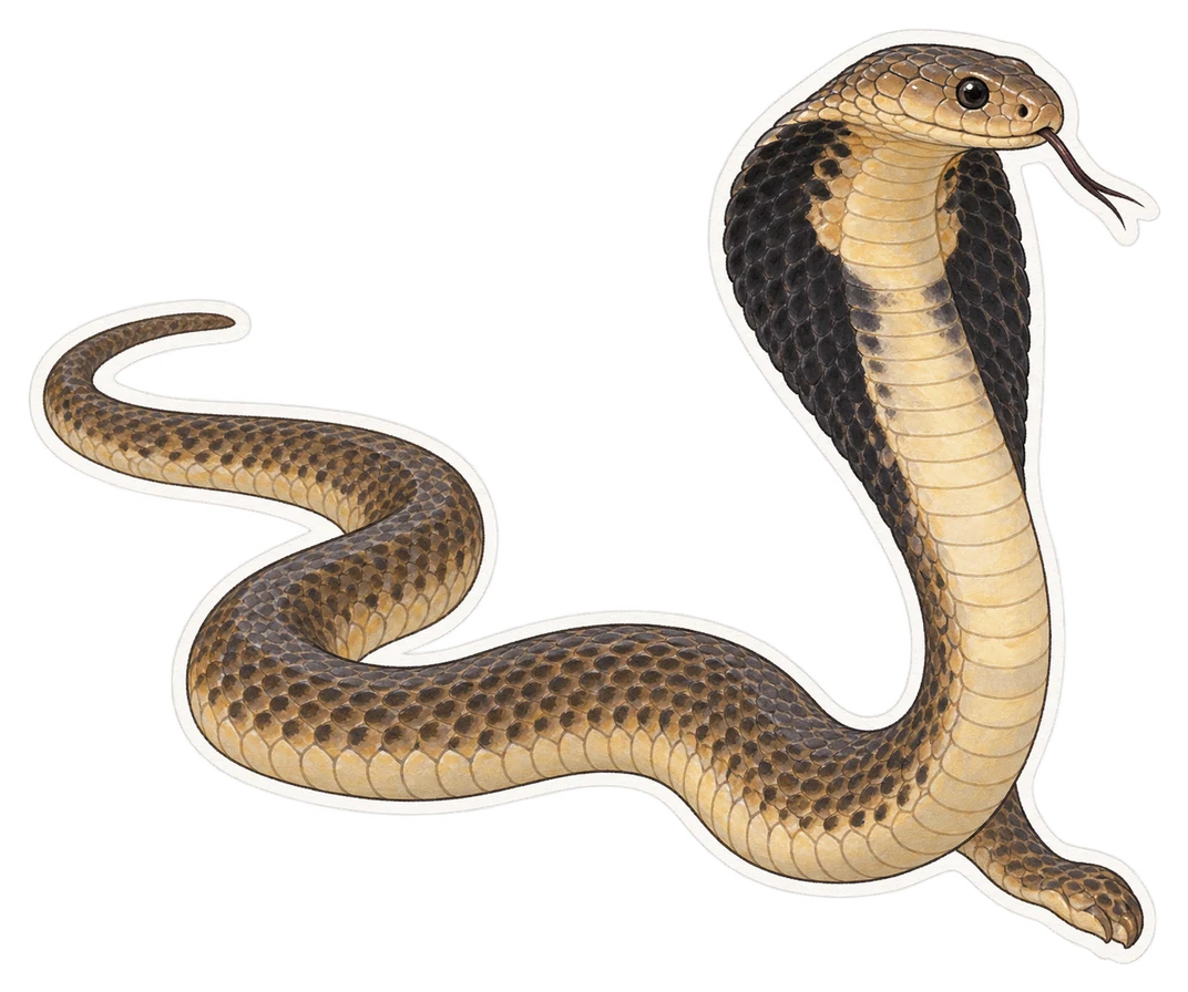 Le cobra cracheur à cou noir (Naja nigricollis)