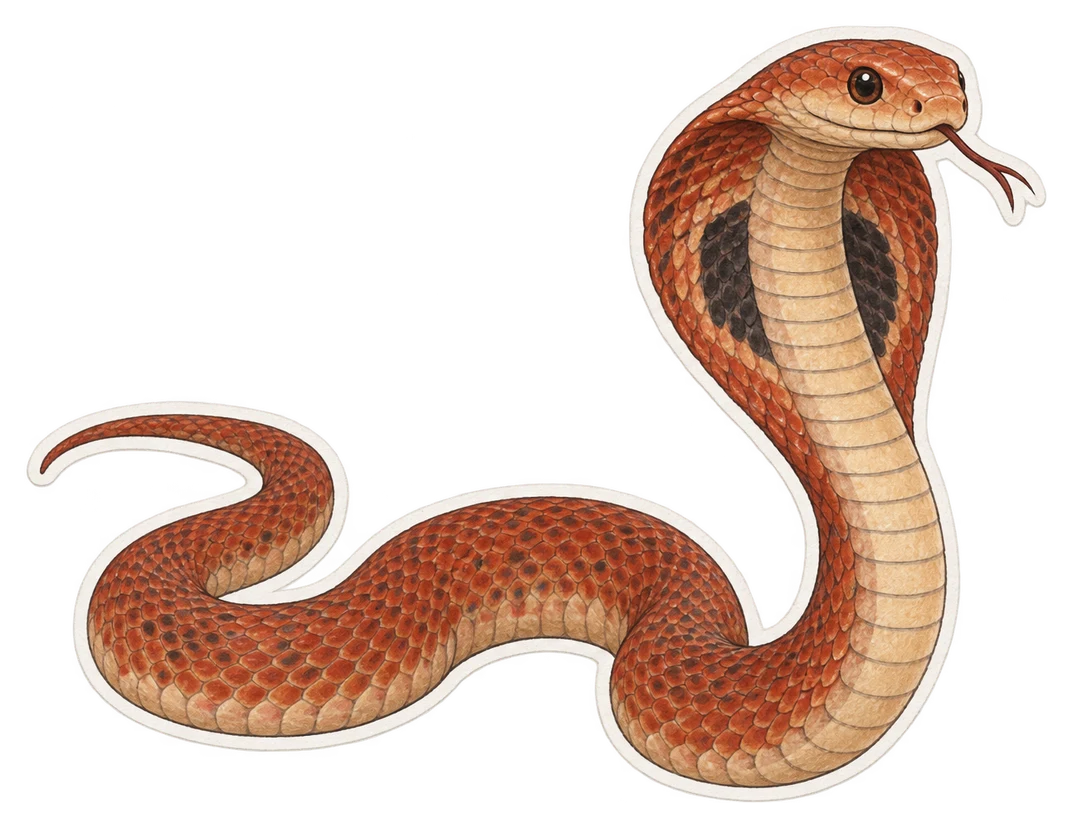 Le cobra cracheur rouge (Naja pallida)