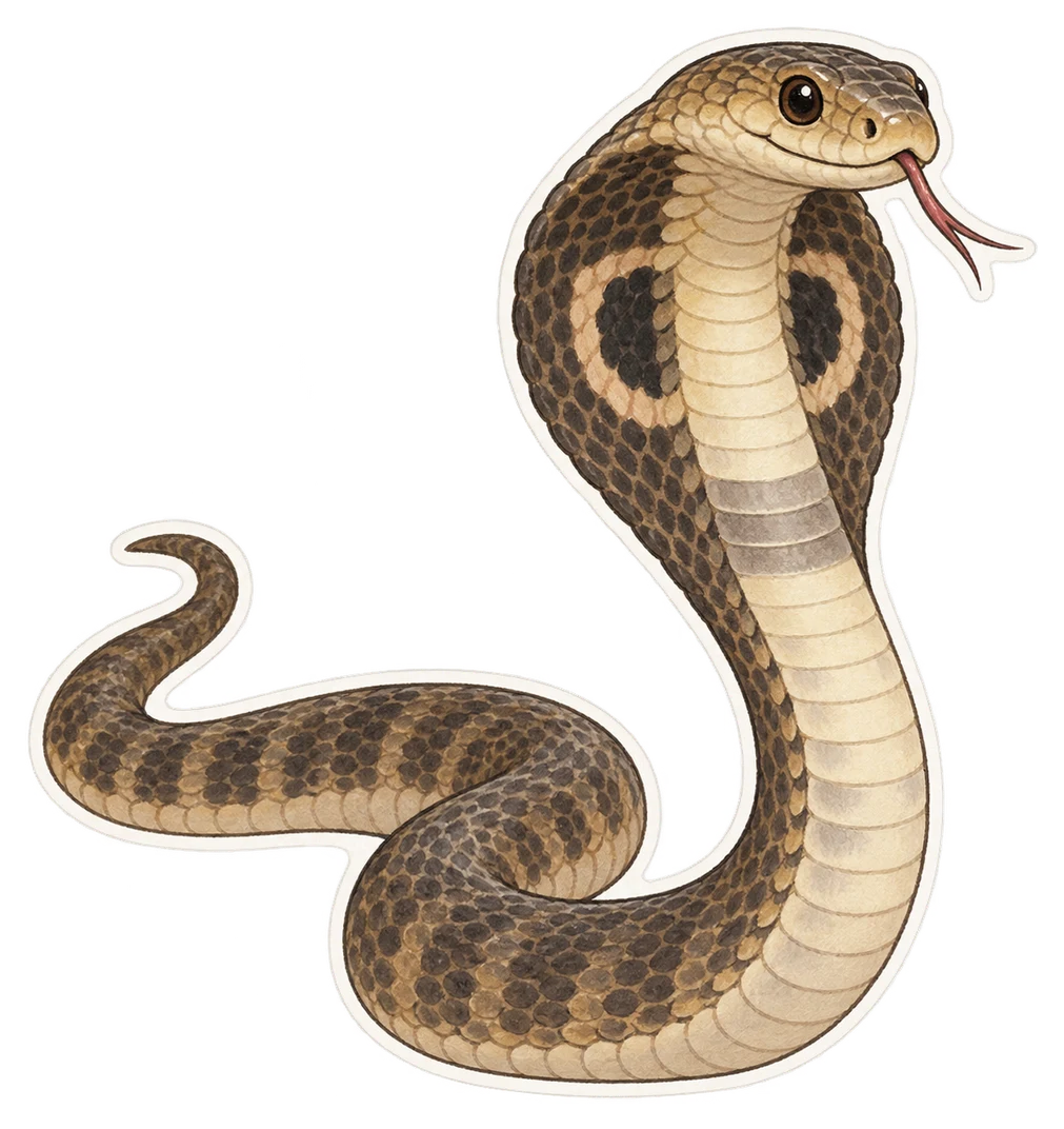 Le cobra monocle (Naja kaouthia)