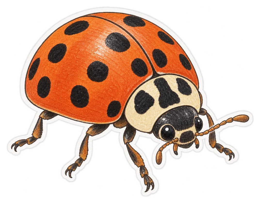 La coccinelle à quatorze points (Calvia quatuordecimguttata)