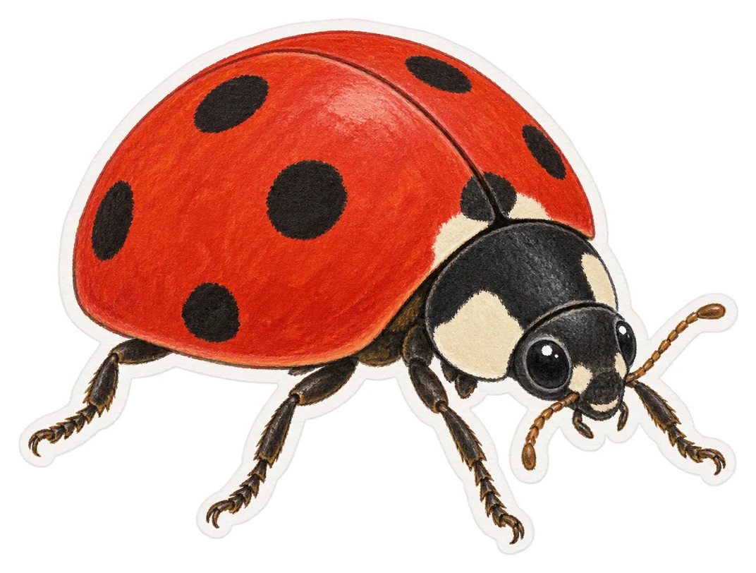 La coccinelle à sept points (Coccinella septempunctata)