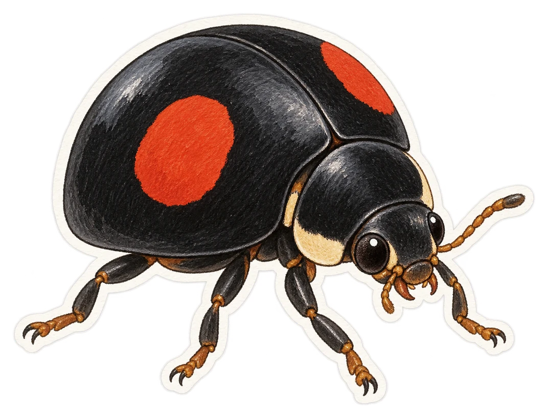 La coccinelle des bruyères (Chilocorus bipustulatus)
