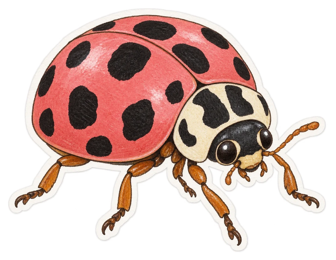 La coccinelle rose (Oenopia conglobata)