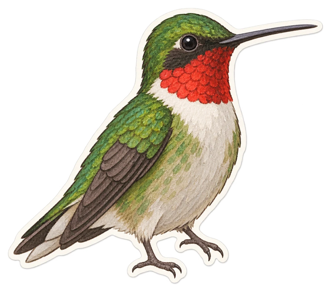 Le colibri à gorge rubis (Archilochus colubris)