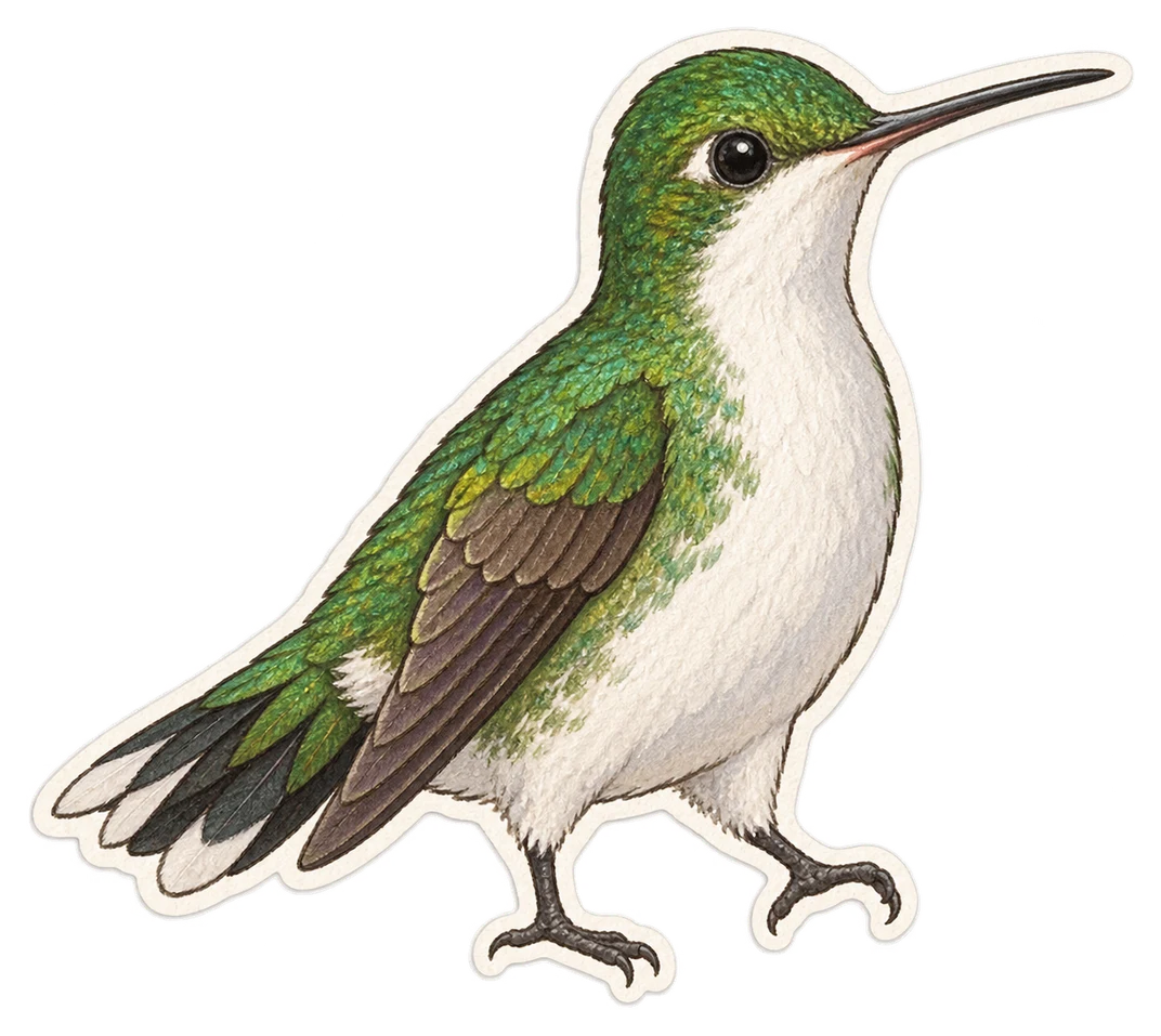 Le colibri à ventre blanc (Colibri serrirostris)