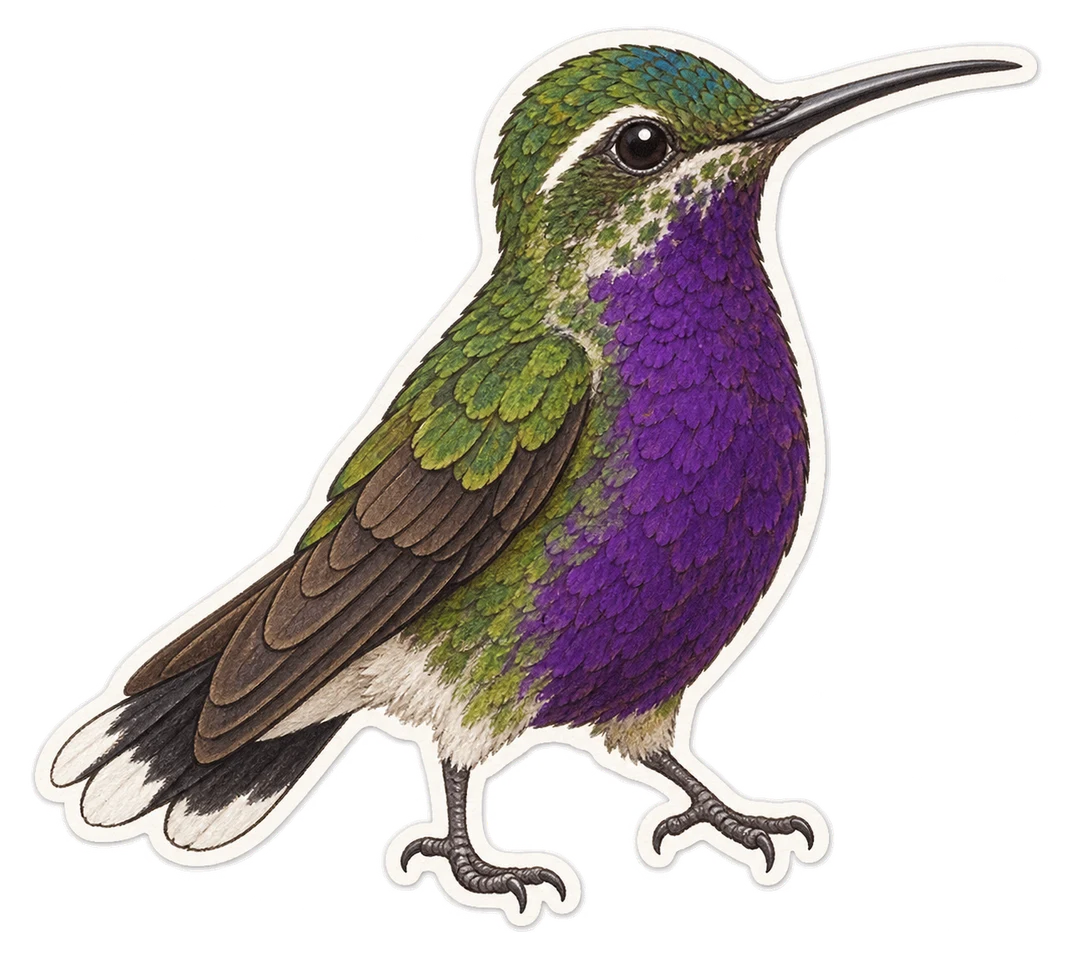 Le campyloptère violet (Campylopterus hemileucurus)