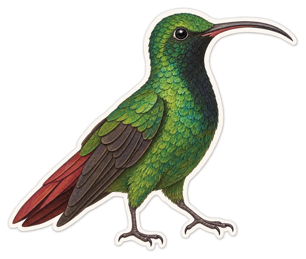 Le colibri falle-vert (Eulampis holosericeus)