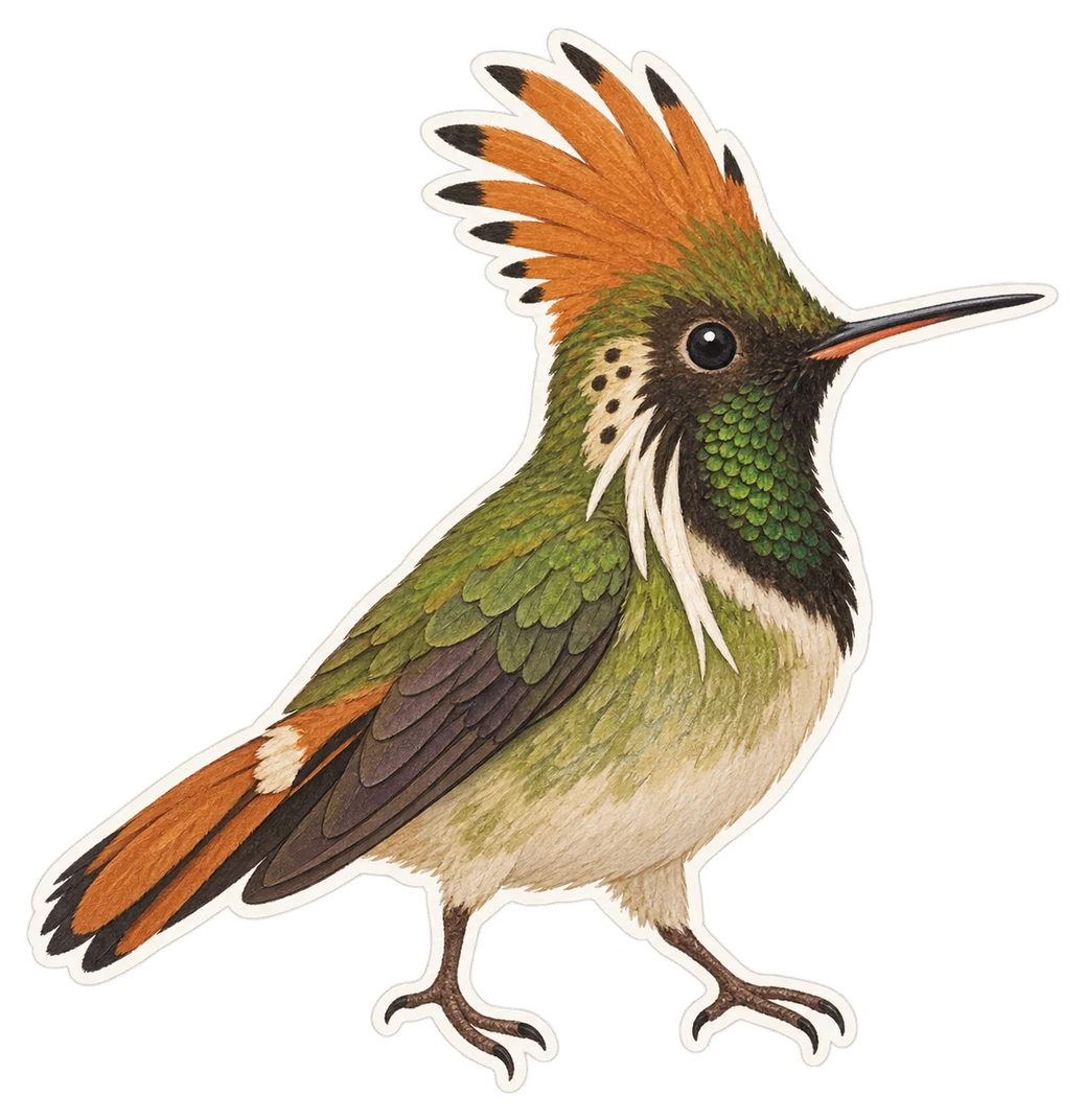 Le colibri huppé (Orthorhyncus cristatus)