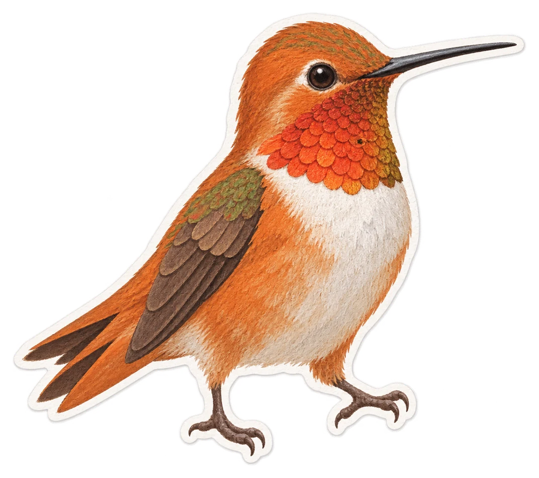Le colibri roux (Selasphorus rufus)