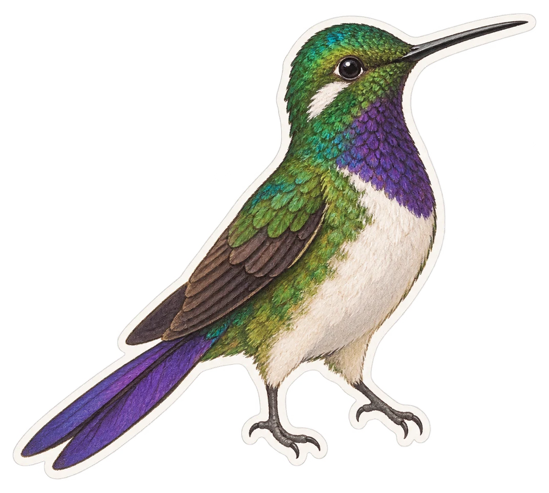 Le colibri sapho (Sappho sparganurus)