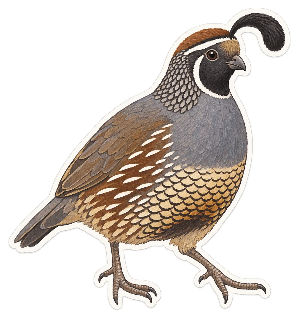 Le colin de Californie (Callipepla californica)