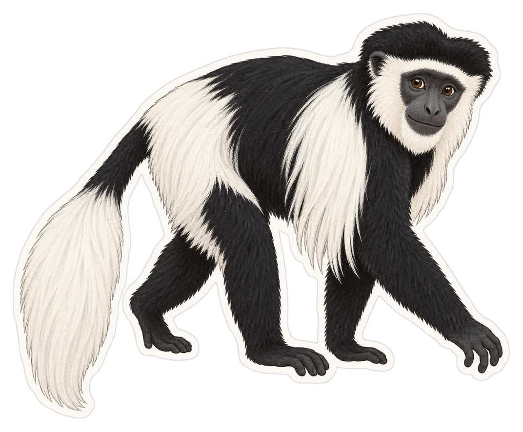 Le colobe guéréza (Colobus guereza)