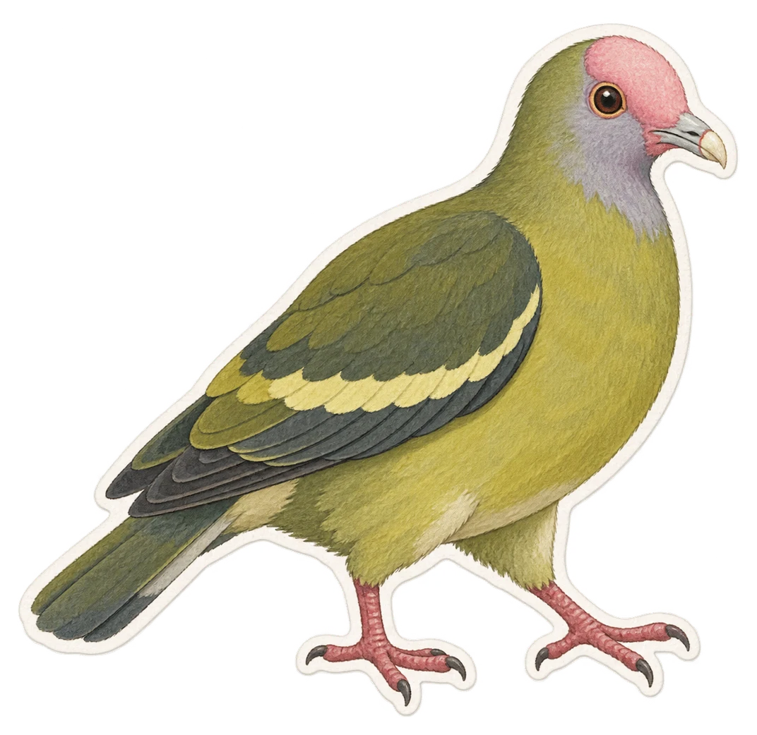 Le colombar à front nu (Treron calvus)