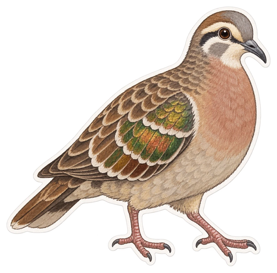 La colombine lumachelle (Phaps chalcoptera)
