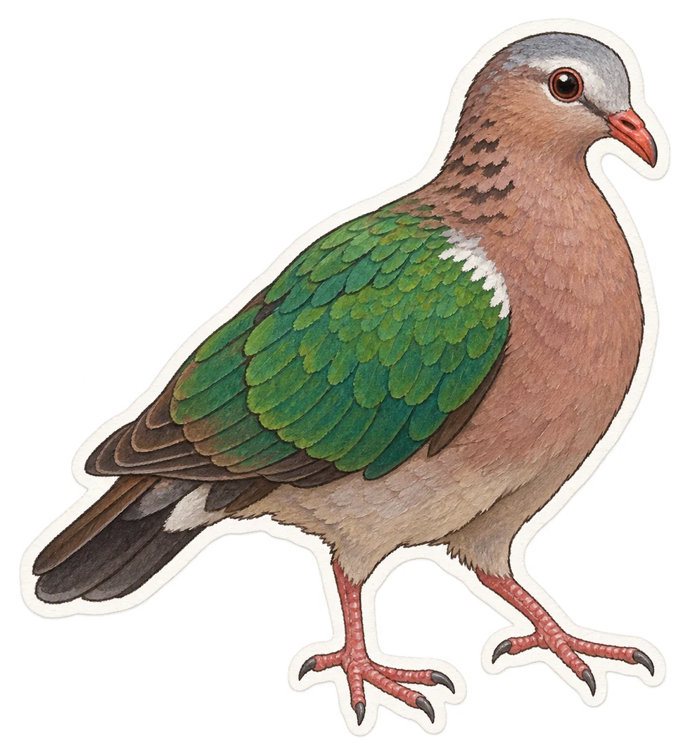 La colombine turvert (Chalcophaps indica)