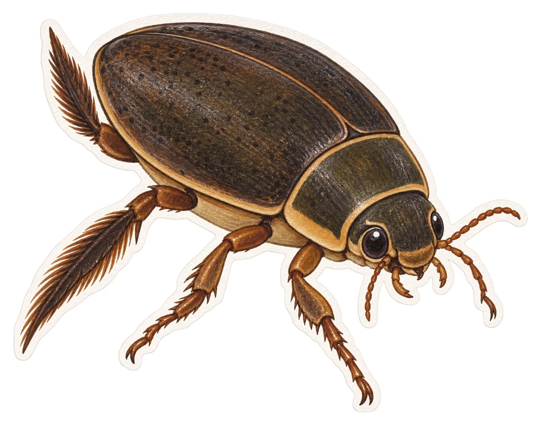 Le colymbète sombre (Colymbetes fuscus)