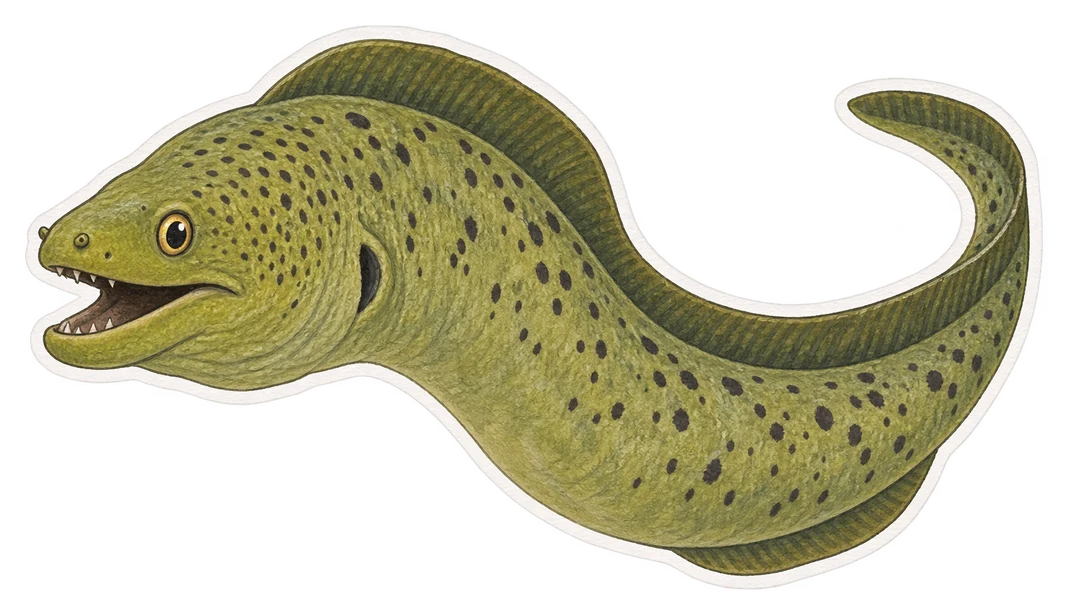 Le congre vert (Gymnothorax funebris)