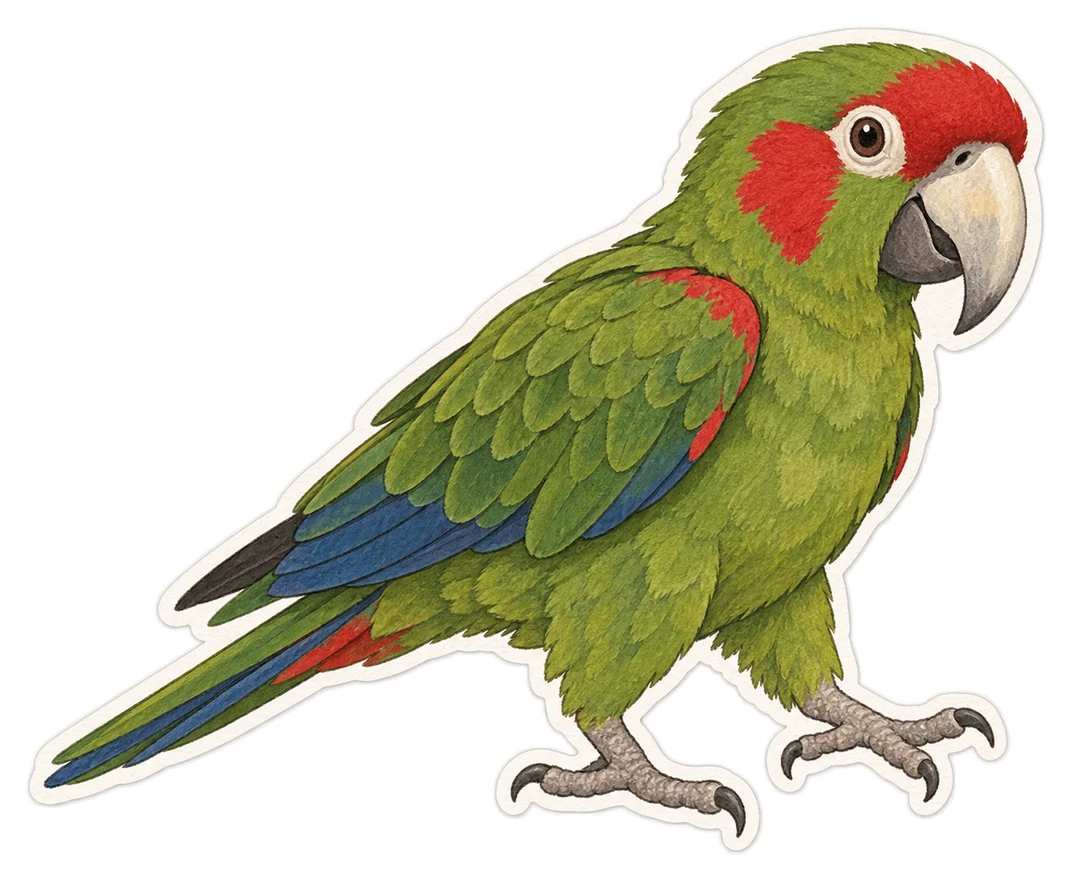 La conure à gros bec (Rhynchopsitta pachyrhyncha)