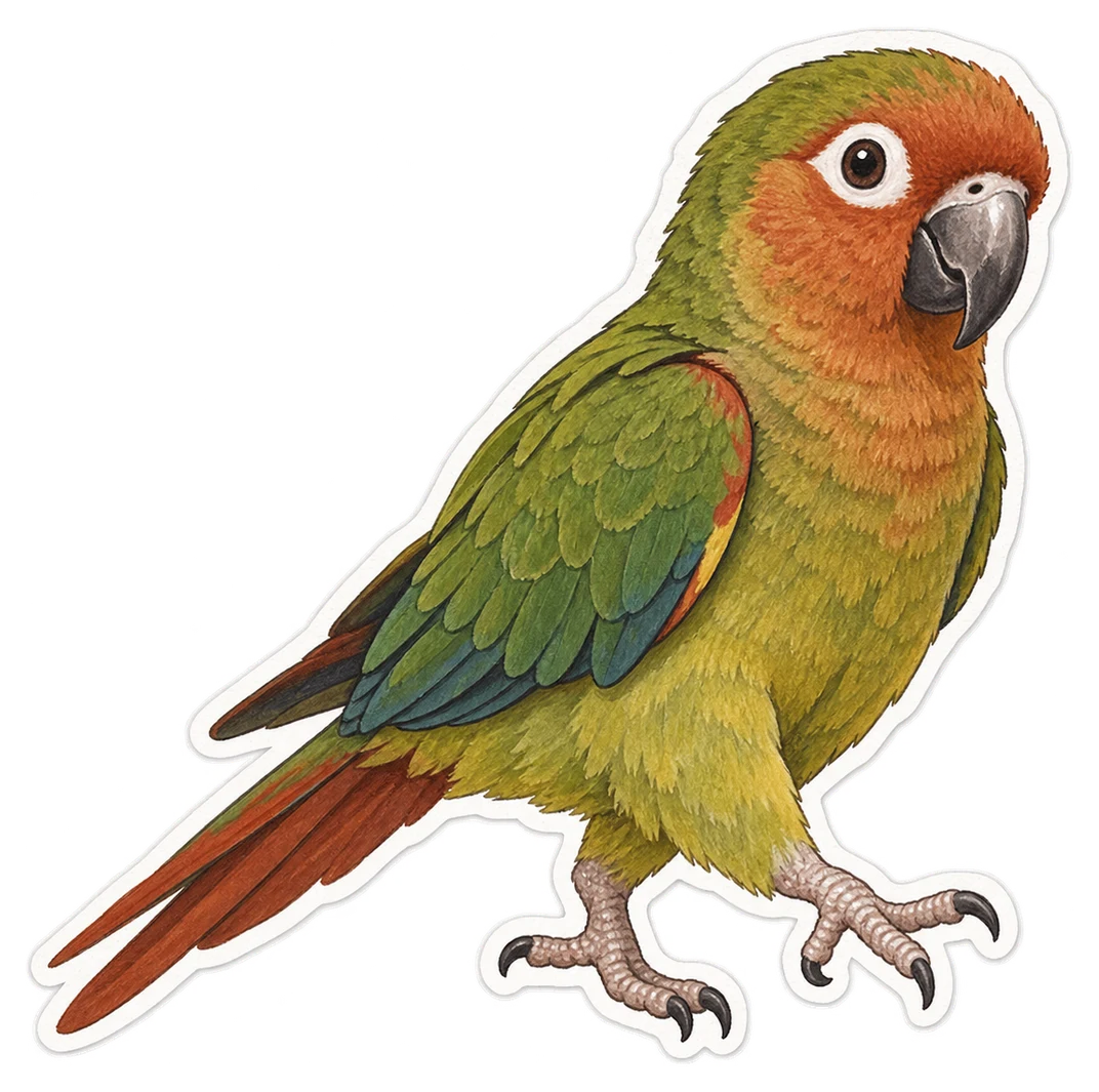 La conure cuivrée (Eupsittula pertinax)