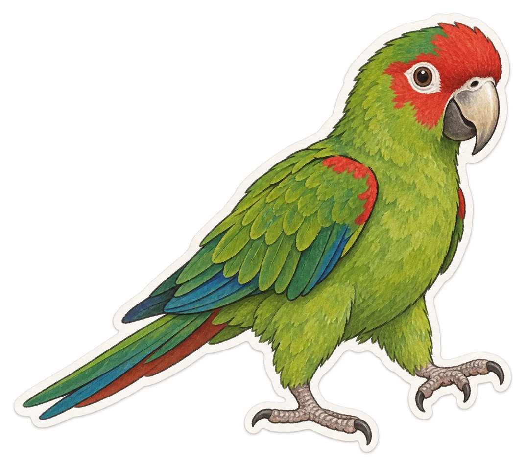 La conure mitrée (Psittacara mitratus)