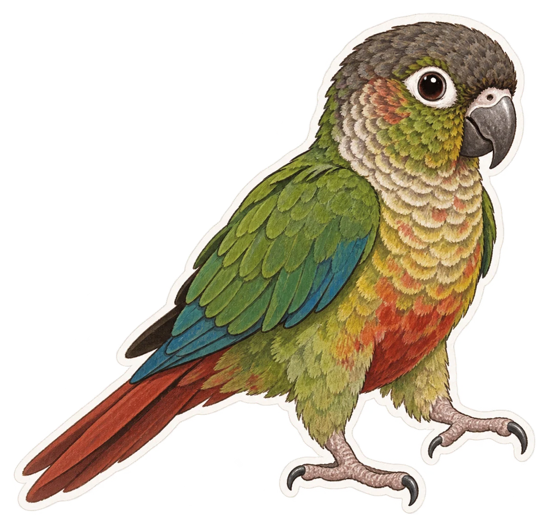 La conure versicolore (Pyrrhura picta)