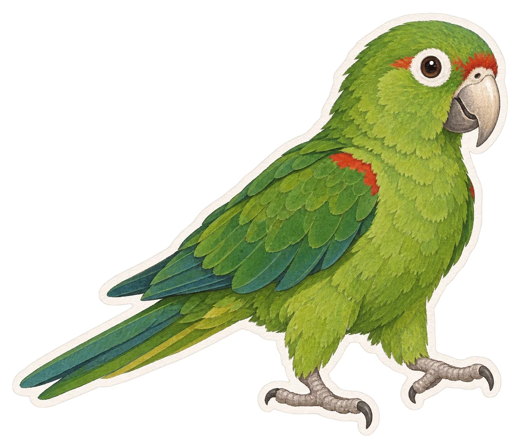 La conure verte (Psittacara holochlorus)