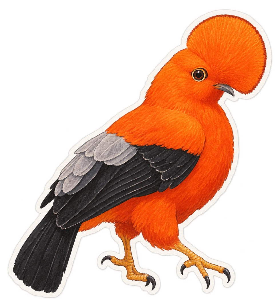 Le coq-de-roche orange (Rupicola rupicola)