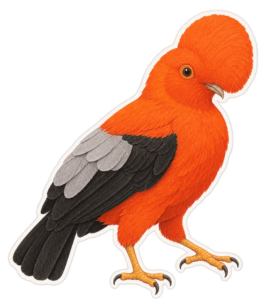 Le coq-de-roche péruvien (Rupicola peruvianus)