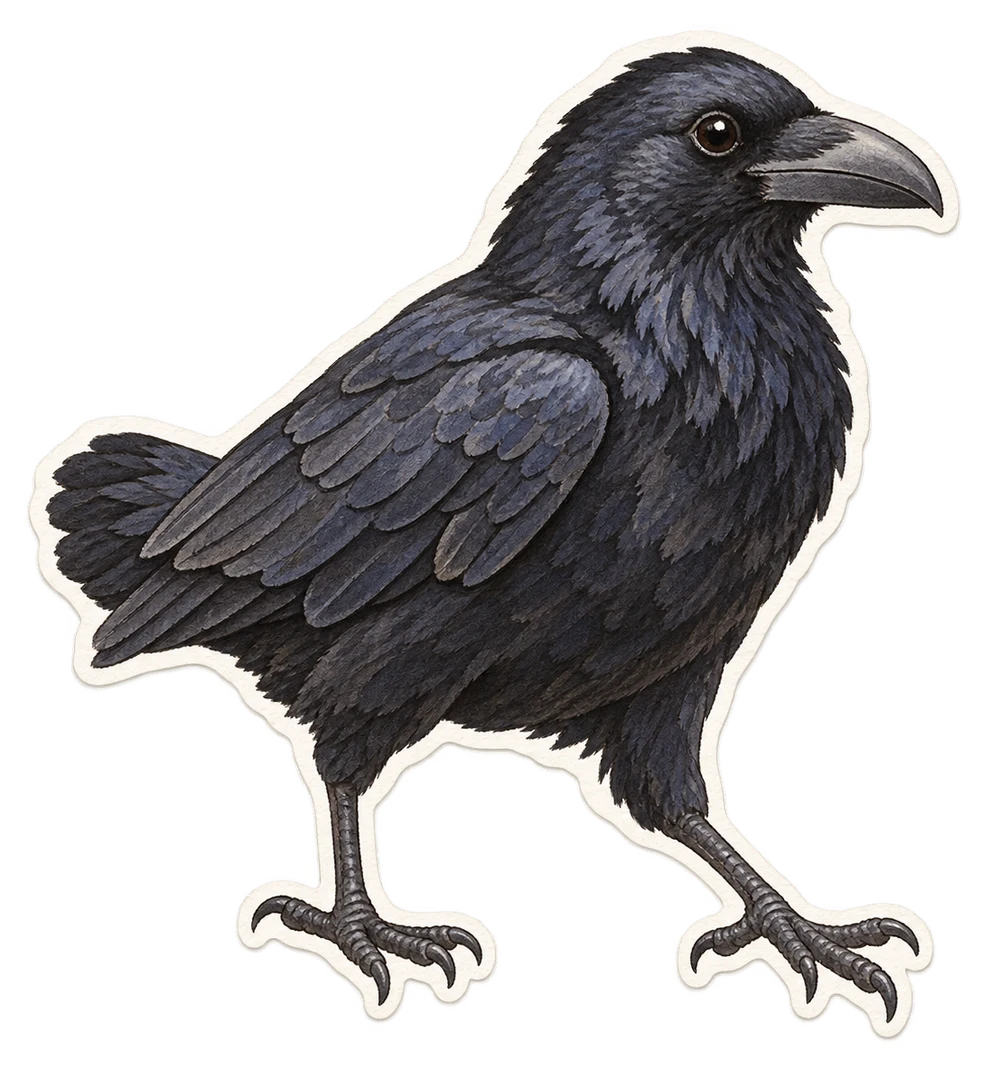Le corbeau à queue courte (Corvus rhipidurus)