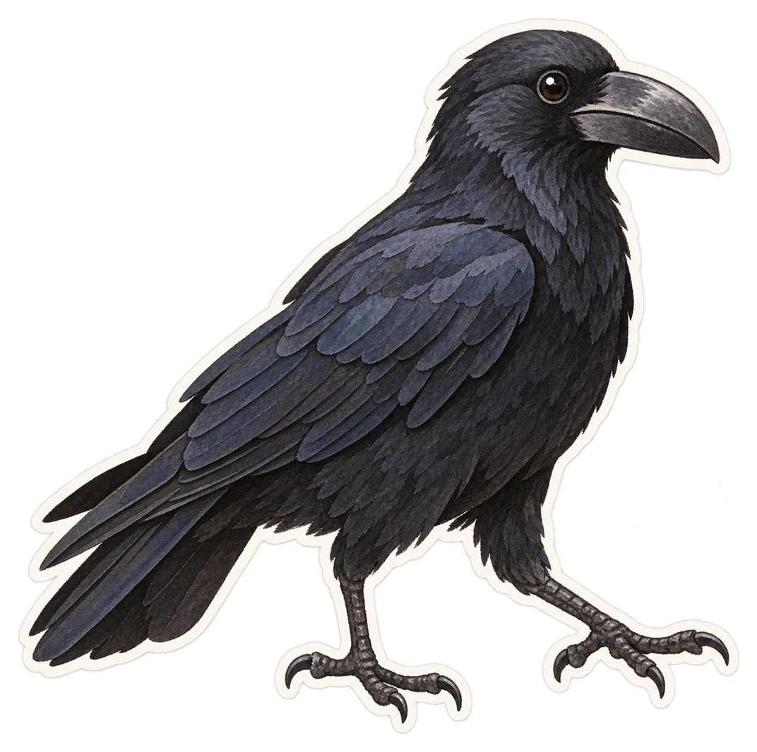 Le corbeau corbivau (Corvus crassirostris)