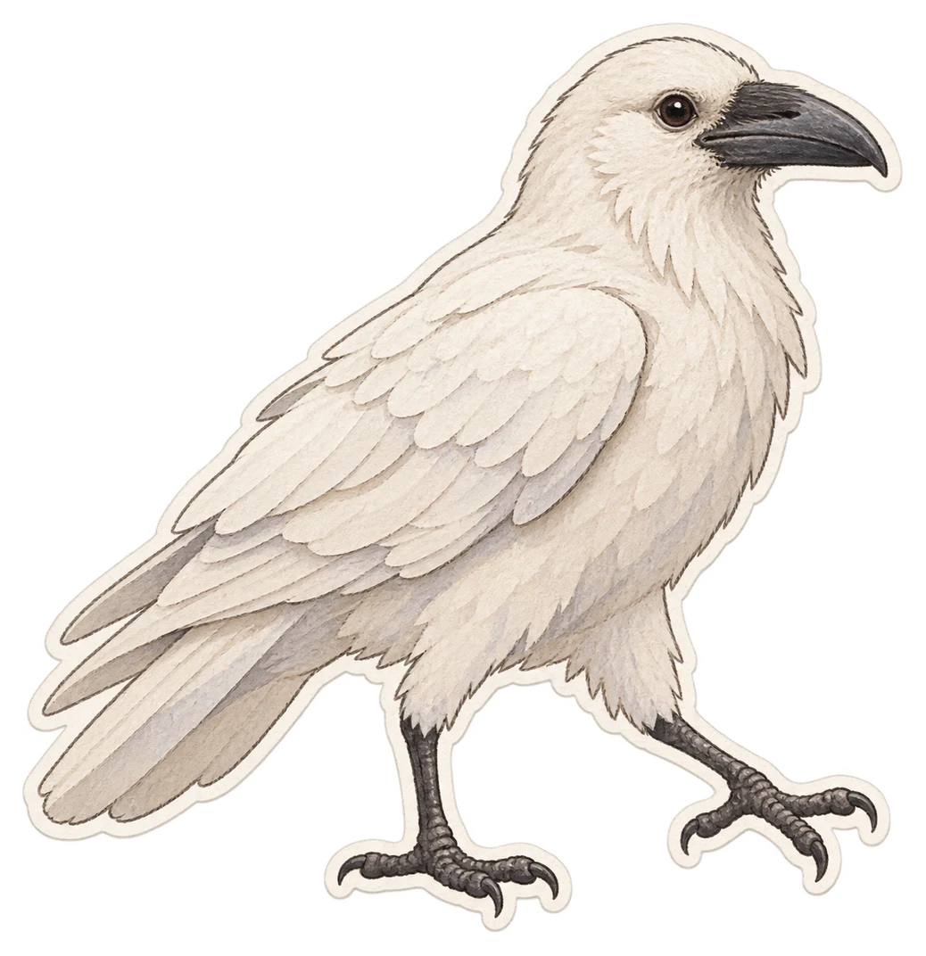 Le corbeau pie (Corvus albus)
