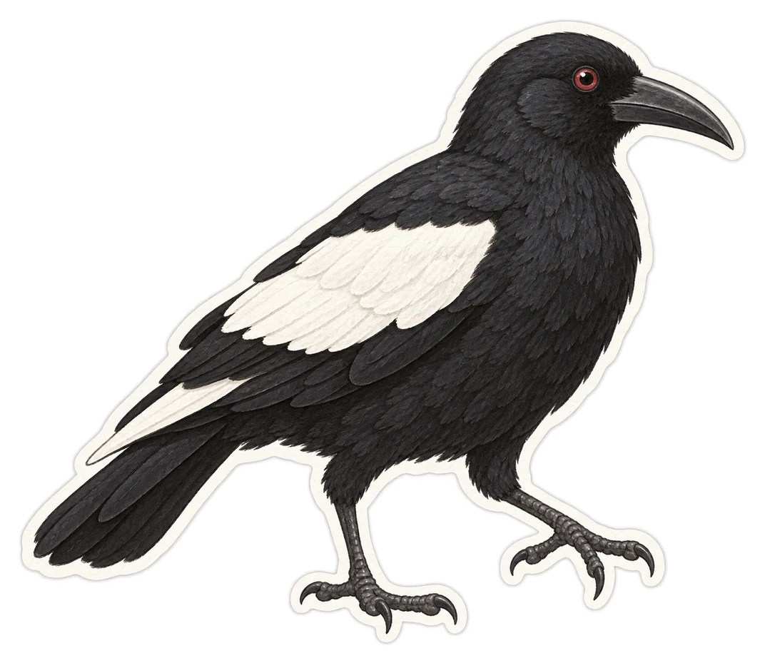 Le corbicrave leucoptère (Corcorax melanorhamphos)