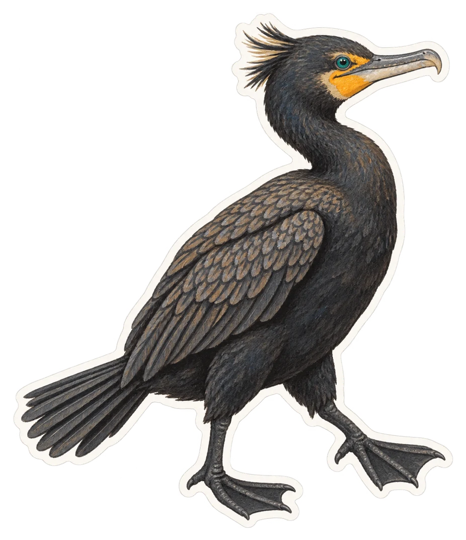 Le cormoran à aigrettes (Nannopterum auritum)