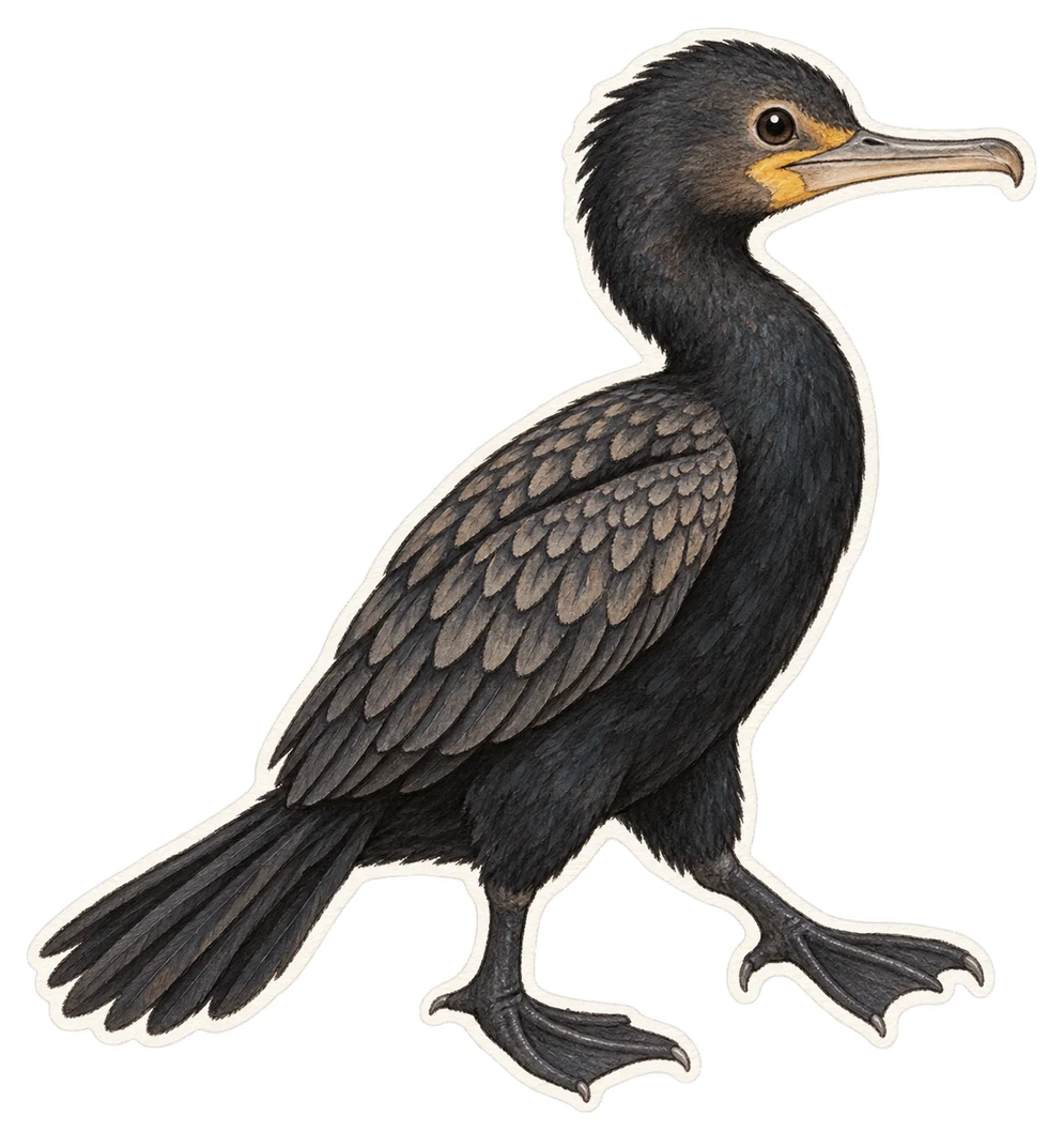 Le cormoran africain (Microcarbo africanus)