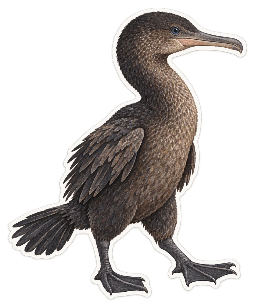 Le cormoran des Galápagos (Nannopterum harrisi)