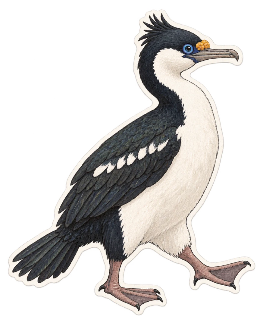 Le cormoran impérial (Leucocarbo atriceps)