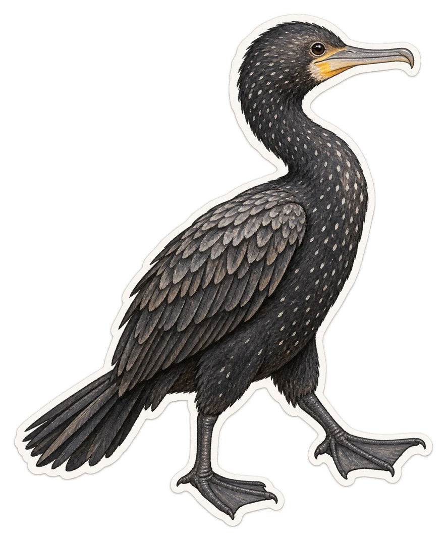 Le cormoran moucheté (Phalacrocorax punctatus)