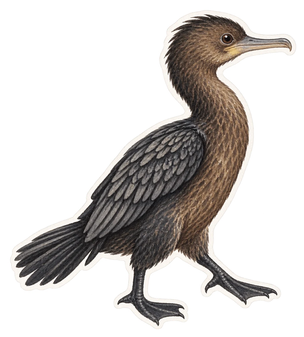 Le cormoran pygmée (Microcarbo pygmaeus)
